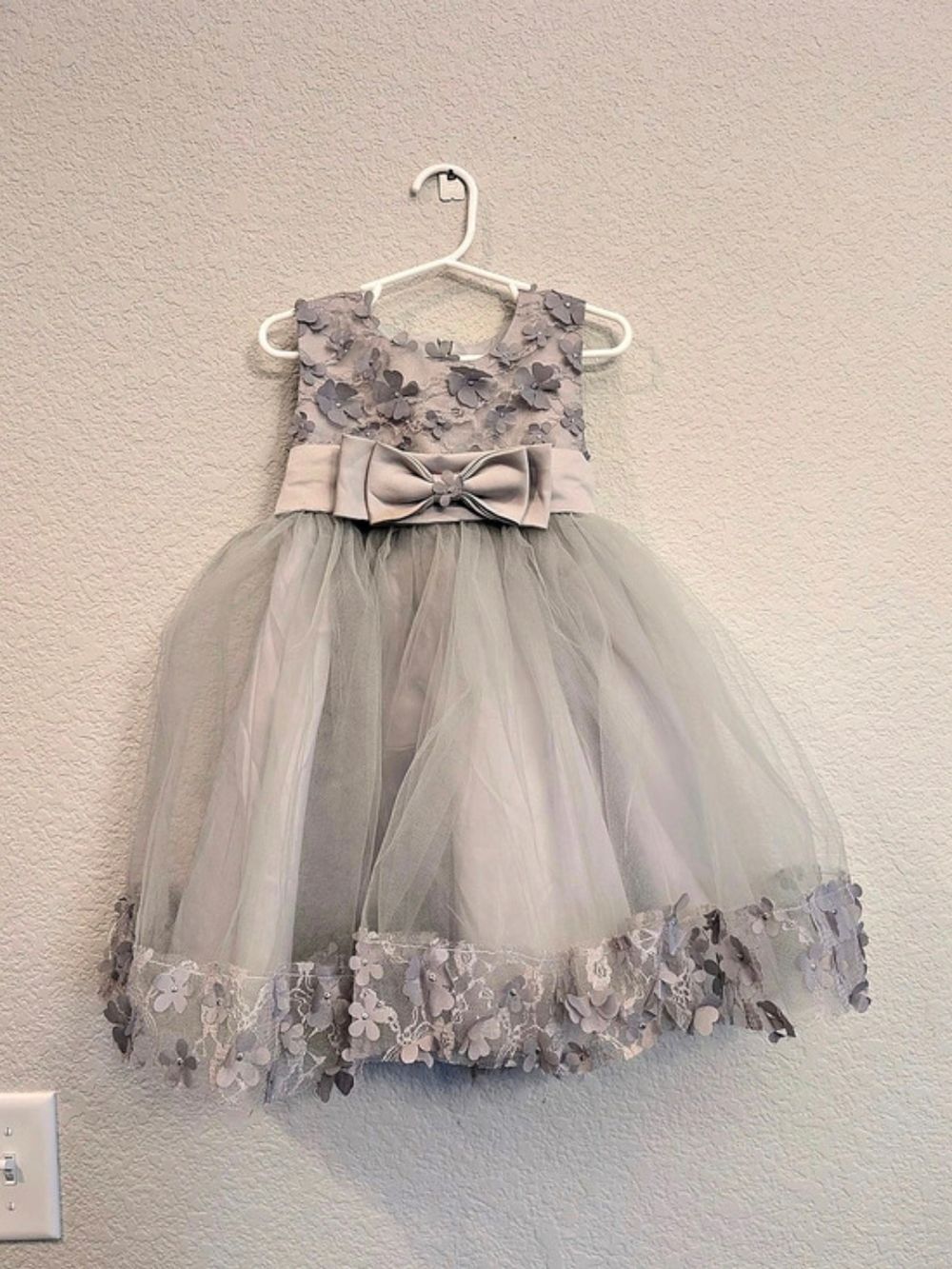 Little Girls Floral Tulle Formal Bridal Easter Church Dress Sz 4